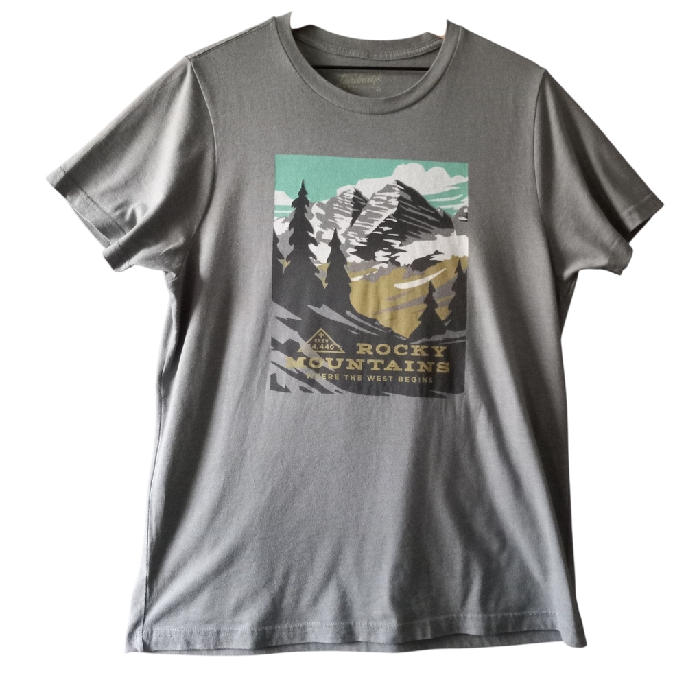 Landmark Project Vintage Size Large  T-Shirt with Mountain Print